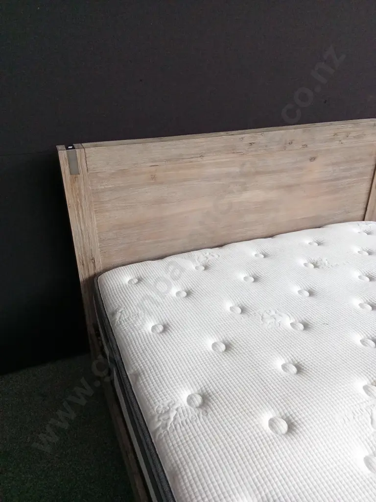 WOODEN BED BASE WITH MATTRESS DOUBLE/QUEEN Image 1++