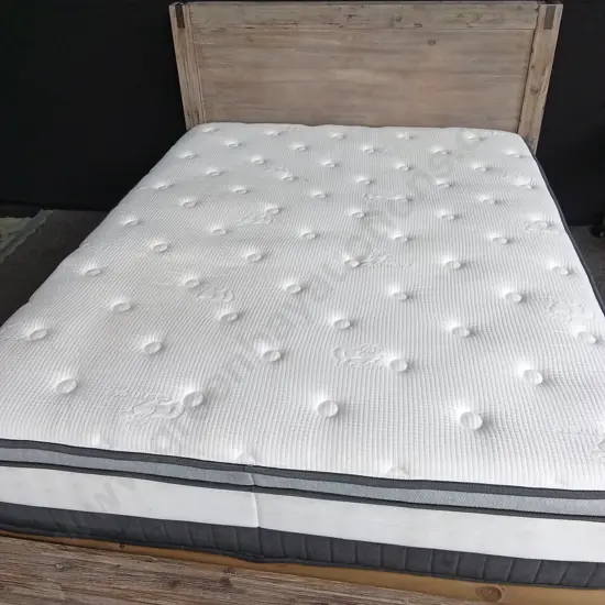 WOODEN BED BASE WITH MATTRESS DOUBLE/QUEEN