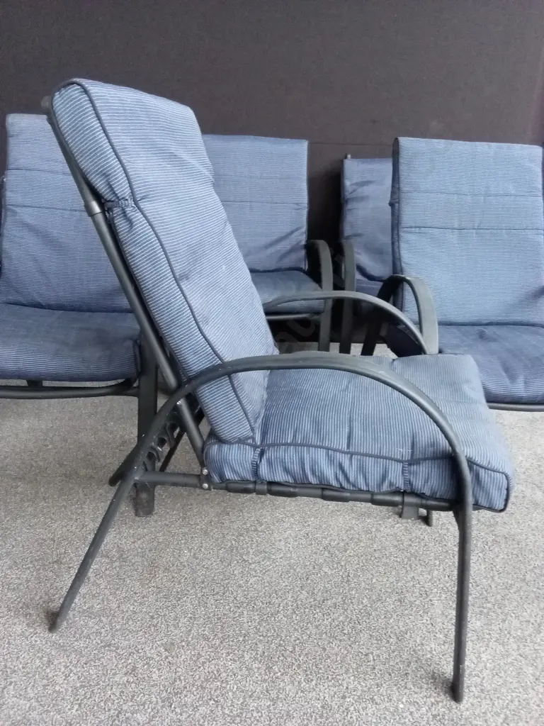 SET OF 6 ADJUSTABLE OUTDOOR CHAIRS WITH 2 FOOTRESTS Image 1++