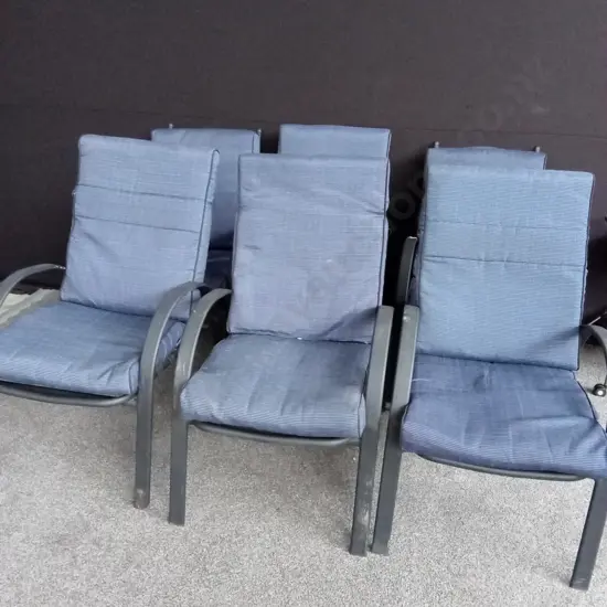 SET OF 6 ADJUSTABLE OUTDOOR CHAIRS WITH 2 FOOTRESTS