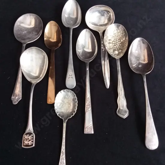 9 ASSORTED SPOONS