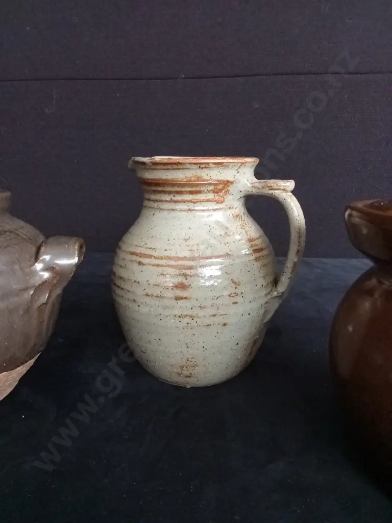 3 HANDCRAFTED AND GLAZED POTTERY ITEMS Image 1++