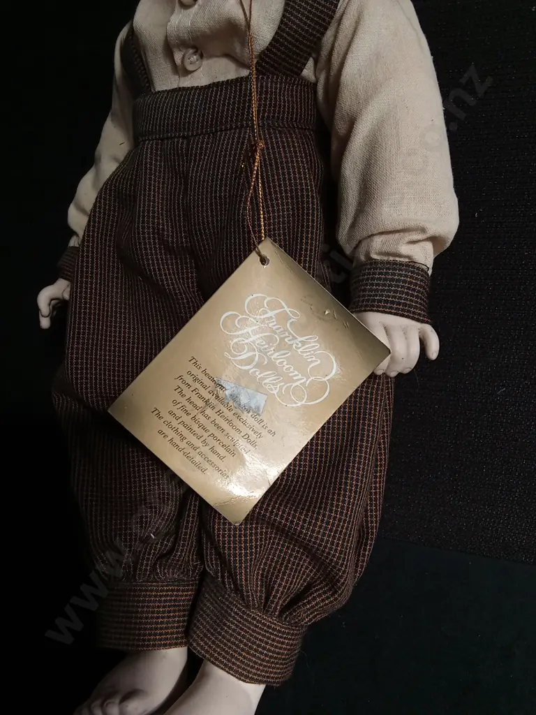 VINTAGE 1994 FRANKLIN MINT DANNY PORCELAIN DOLL COCA COLA HEIRLOOM SERIES, H 45 CM Image 1++