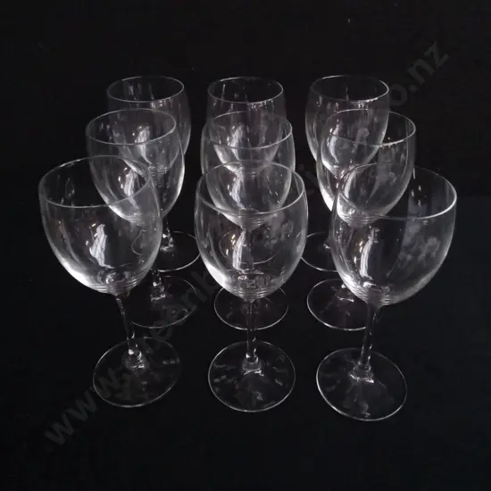 SET OF 9 VINTAGE LUMINARC FRANCE BALLON WINE GLASSES