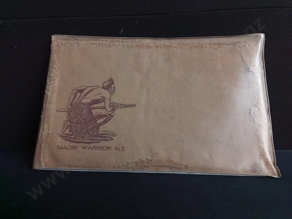 VINTAGE NZ COMMEMORATIVE MĀORI WARRIOR TEA TOWEL Image 1++