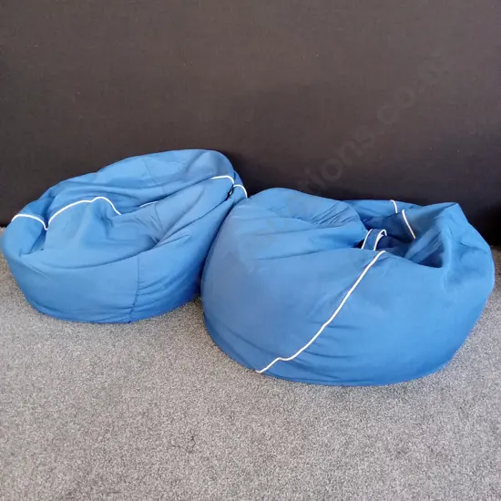2 OUTDOOR BLUE BEANBAGS