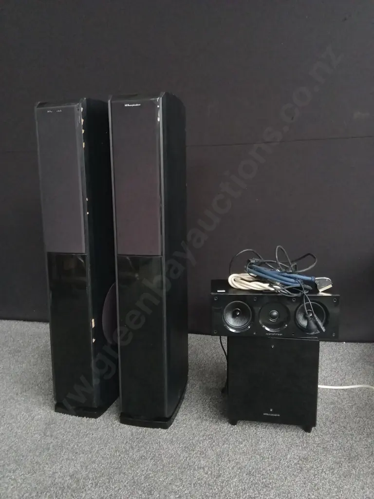 YAMAHA HOME THEATER AV RECEIVER & SATELLITE SPEAKERS, WHARFDALE OBSIDIAN 600 HCP HOME CINEMA SPEAKER SYSTEM, WORKING Image 1++