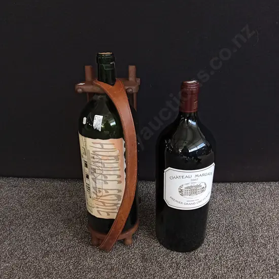 2 VINTAGE LARGE WINE BOTTLES