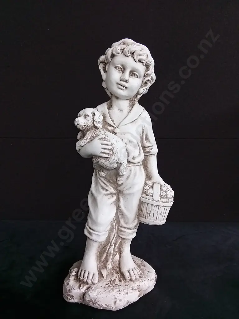TAKASHO FIGURINE BOY WITH DOG H 52CM BRAND NEW Image 1++