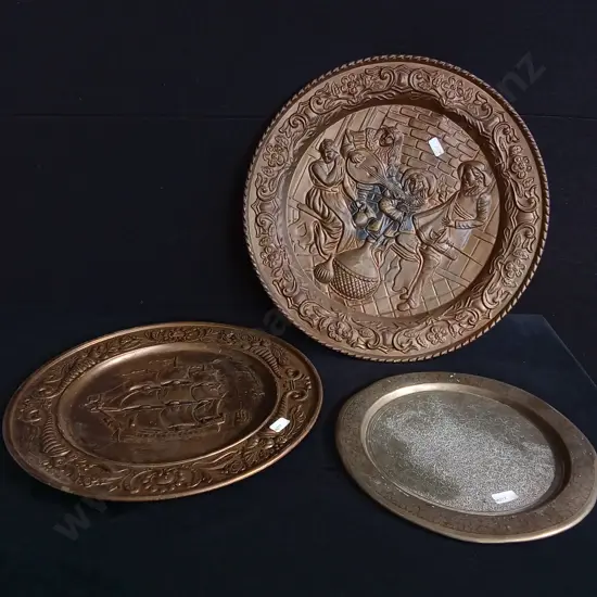 3 PIECES VINTAGE BRASS WALL PLATES