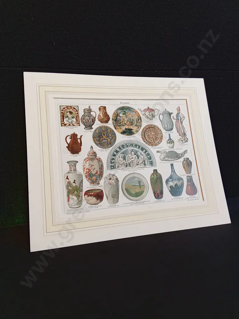 VINTAGE CHROMOLITHOGRAPH PRINT, "KERAMIK II" Image 1++
