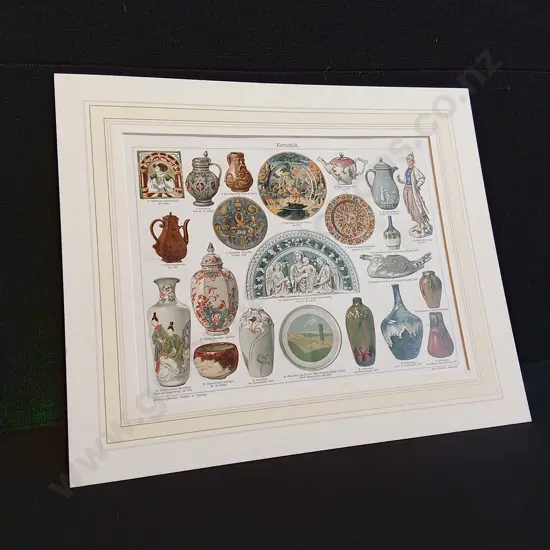 VINTAGE CHROMOLITHOGRAPH PRINT, "KERAMIK II"