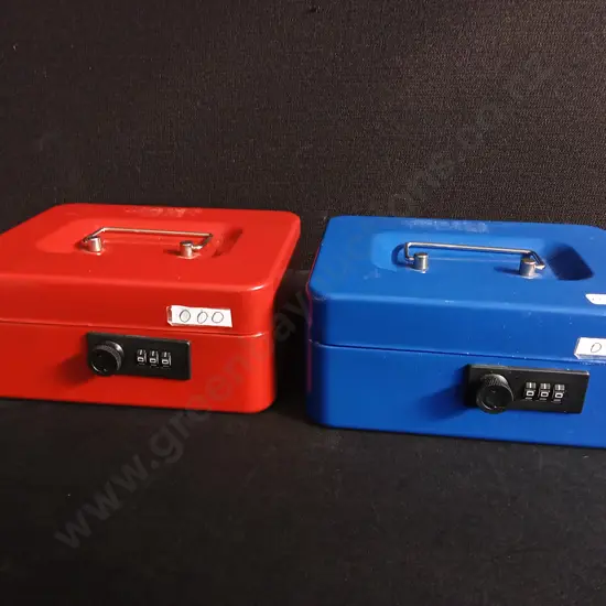 PAIR OF METAL CASH BOXES