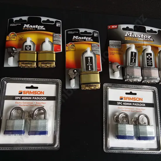 5 PACKS OF BRAND NEW PADLOCKS