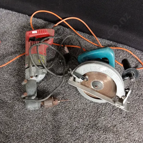 MAKITA CIRCULAR SAW AND MILWAUKEE ANGLE DRILL