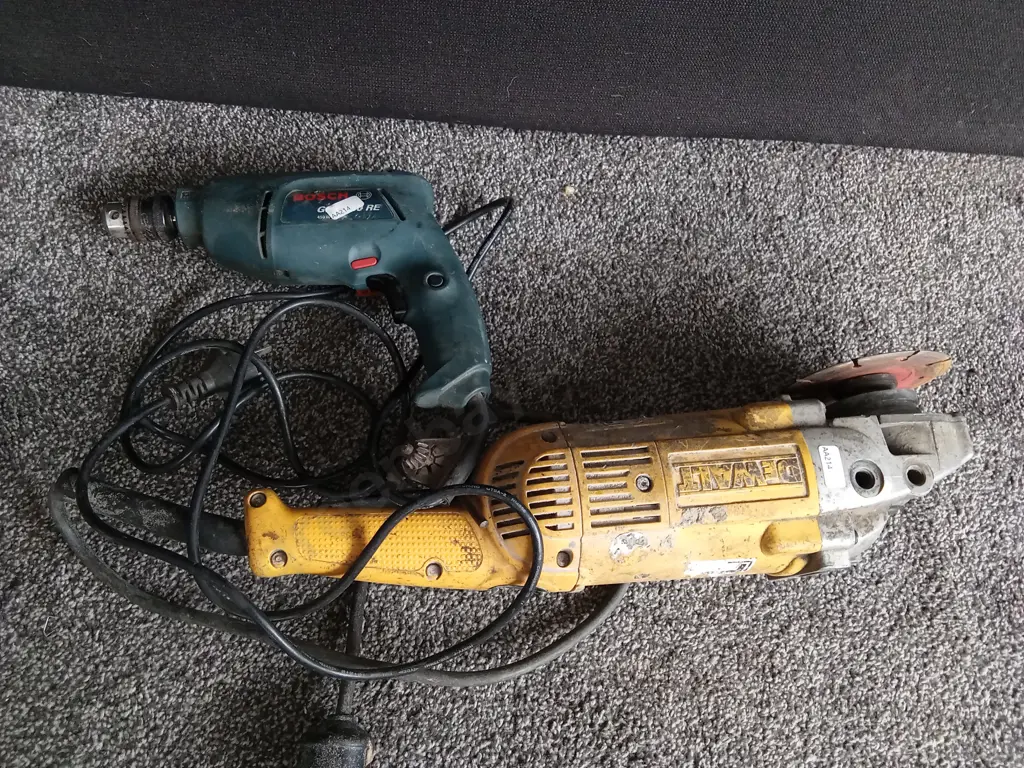 DEWALT ANGLE GRINDER AND BOSCH DRILL Image 1++