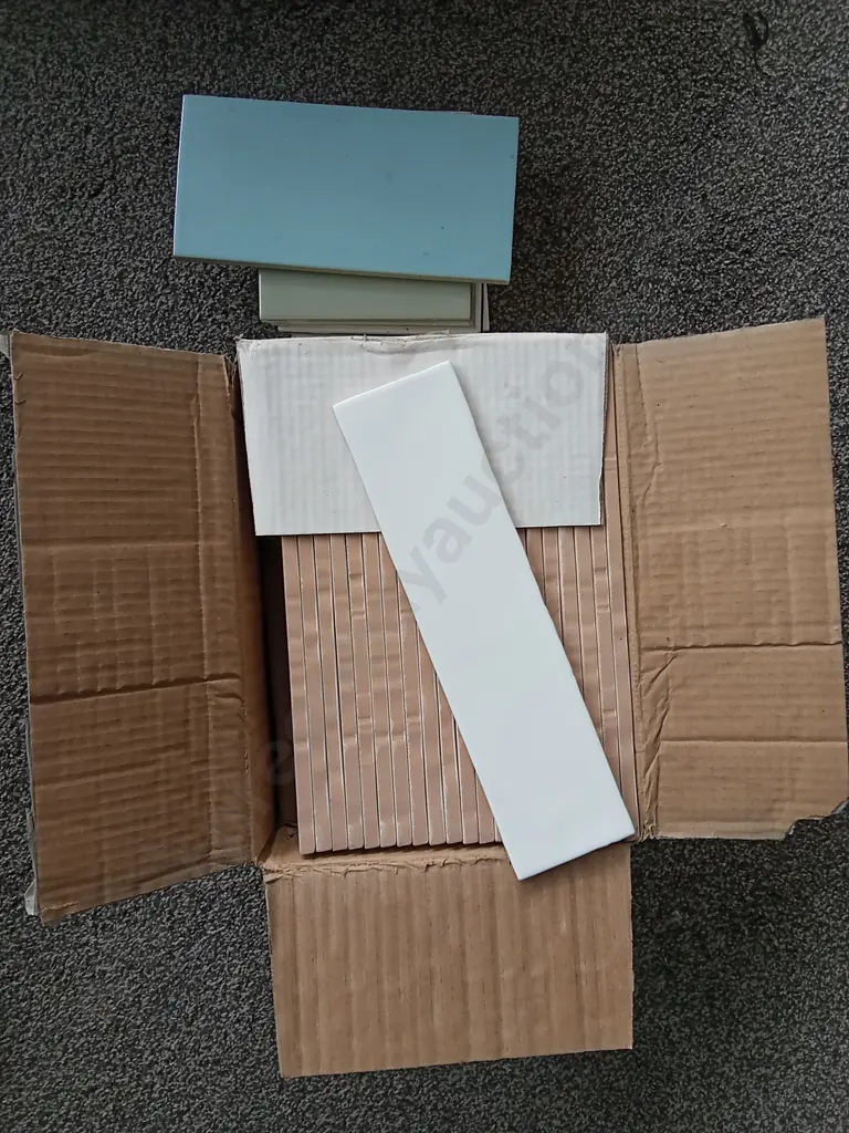 BRAND NEW BOX OF TILES AND STACK MIX OF COLOURED TILES Image 1++