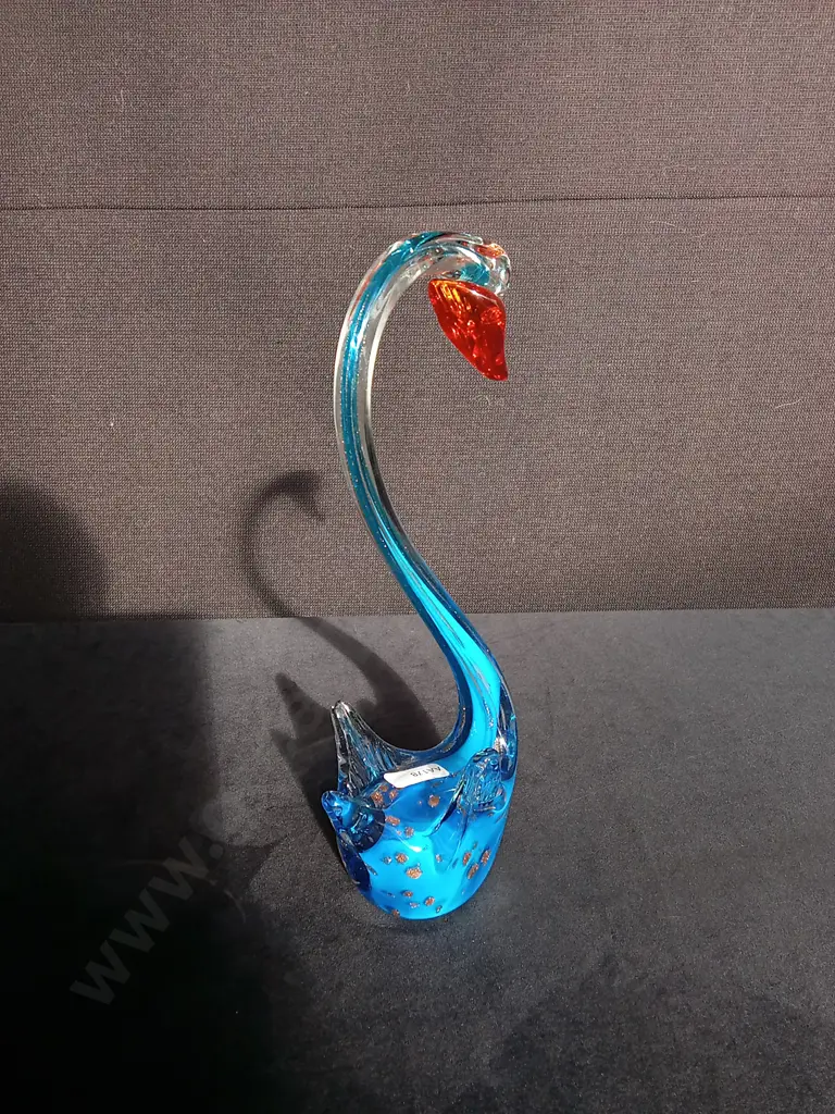 VINTAGE MURANO-STYLE GLASS SWAN Image 1++