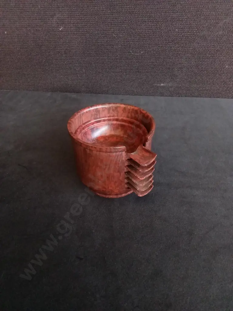 VINTAGE STACKABLE BAKELITE ASHTRAY SET, ART DECO DESIGN Image 1++