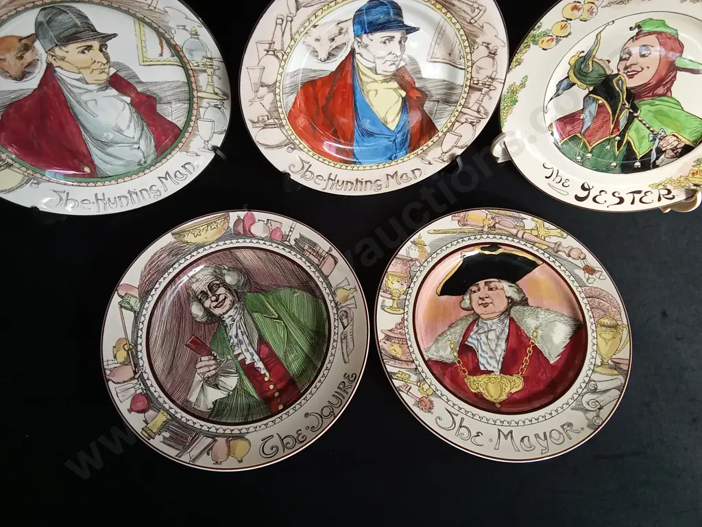 VINTAGE ROYAL DOULTON "THE PROFESSIONALS" SERIES PLATES, SET OF 5, DIAMETER APPROX 26.5 CM Image 1++