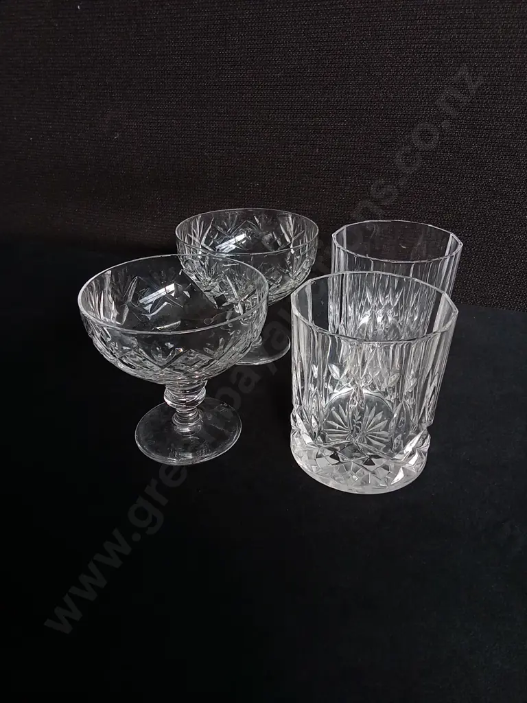 4 PIECES MIX VINTAGE CRYSTAL GLASSES Image 1++