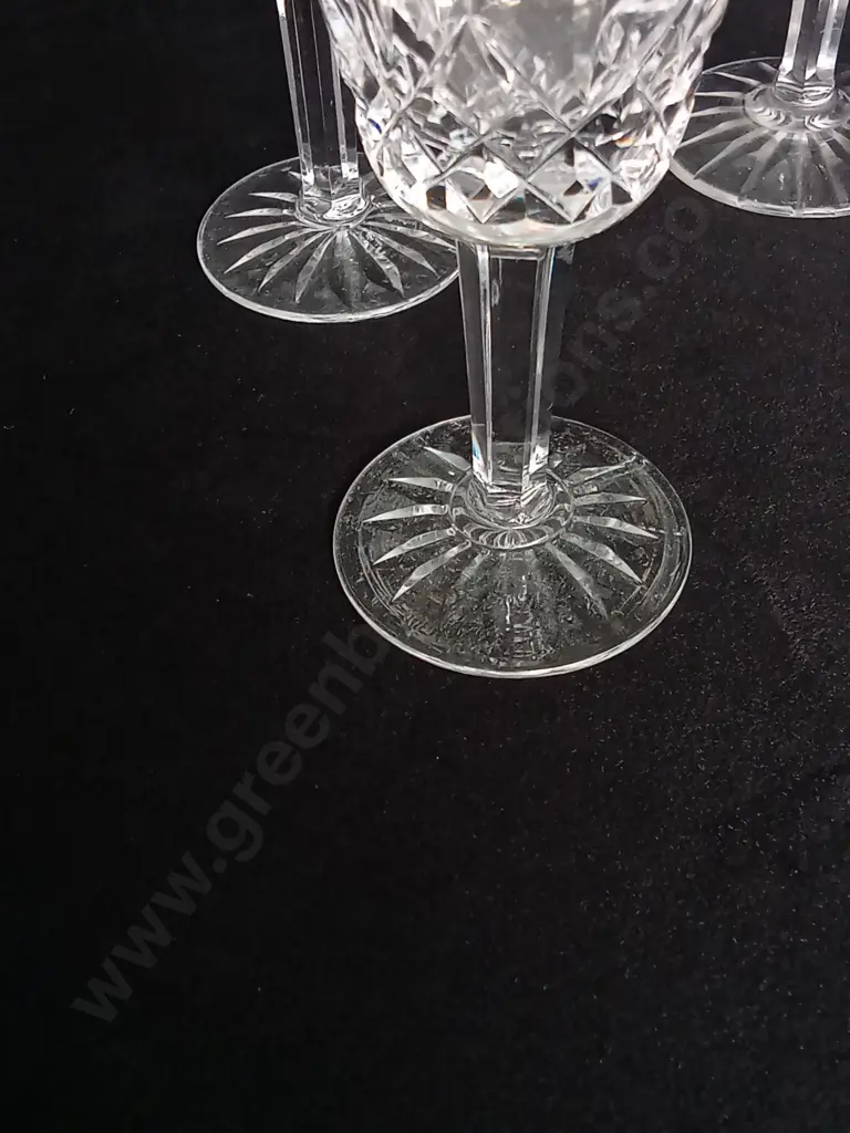 SET OF 6 VINTAGE CRYSTAL CHAMPAGNE FLUTES, LISMORE PATTERN BY WATERFORD Image 1++