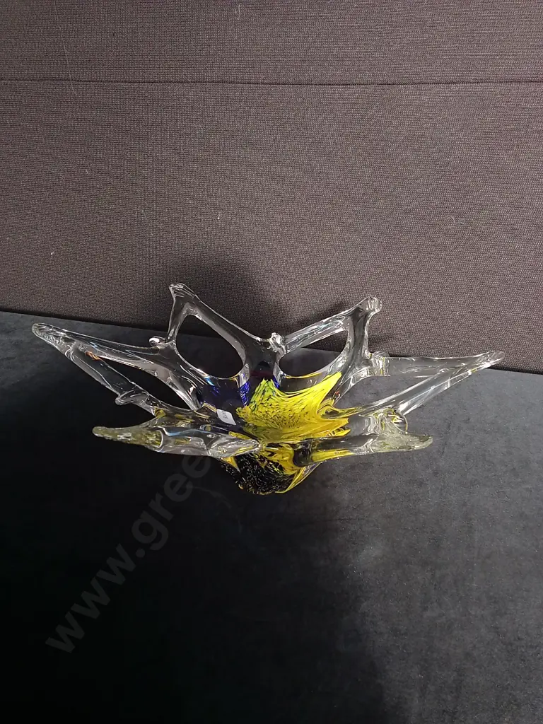 VINTAGE HAND BLOWN ART GLASS BOWL Image 1++