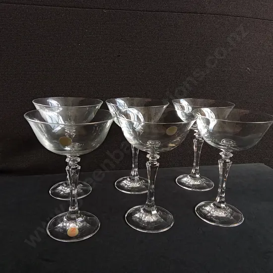 SET OF 6 VINTAGE SCHOTT-ZWIESEL "PRESTIGE" CRYSTAL CHAMPAGNE COUPES