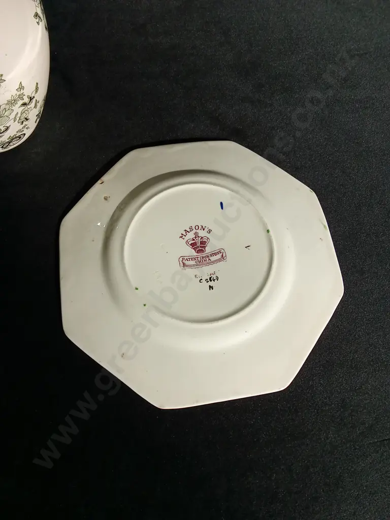 VINTAGE STAFFORDSHIRE CHINOISERIE PAIR, MASON'S IRONSTONE OCTAGONAL PLATE AND CROWN DEVON GINGER JAR Image 1++