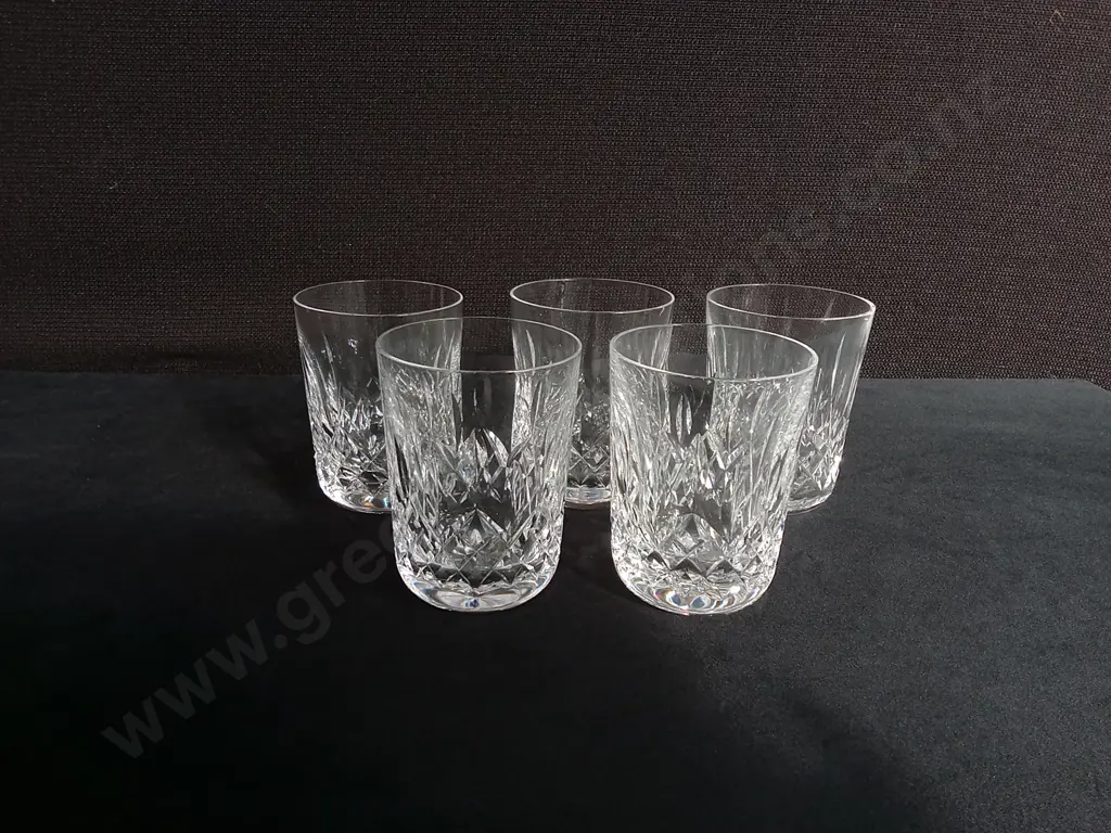SET OF 5 CRYSTAL WHISKEY TUMBLERS Image 1++