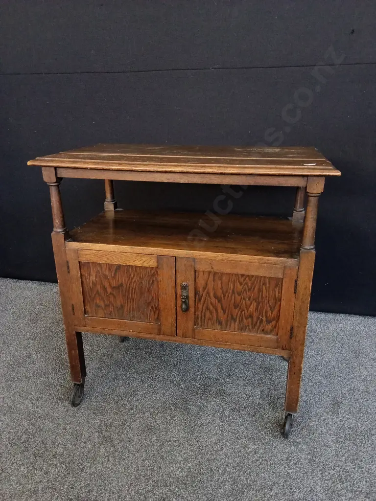 ANTIQUE OAK TROLLEY , W 78 CM X D 45 CM X H 80 CM Image 1++