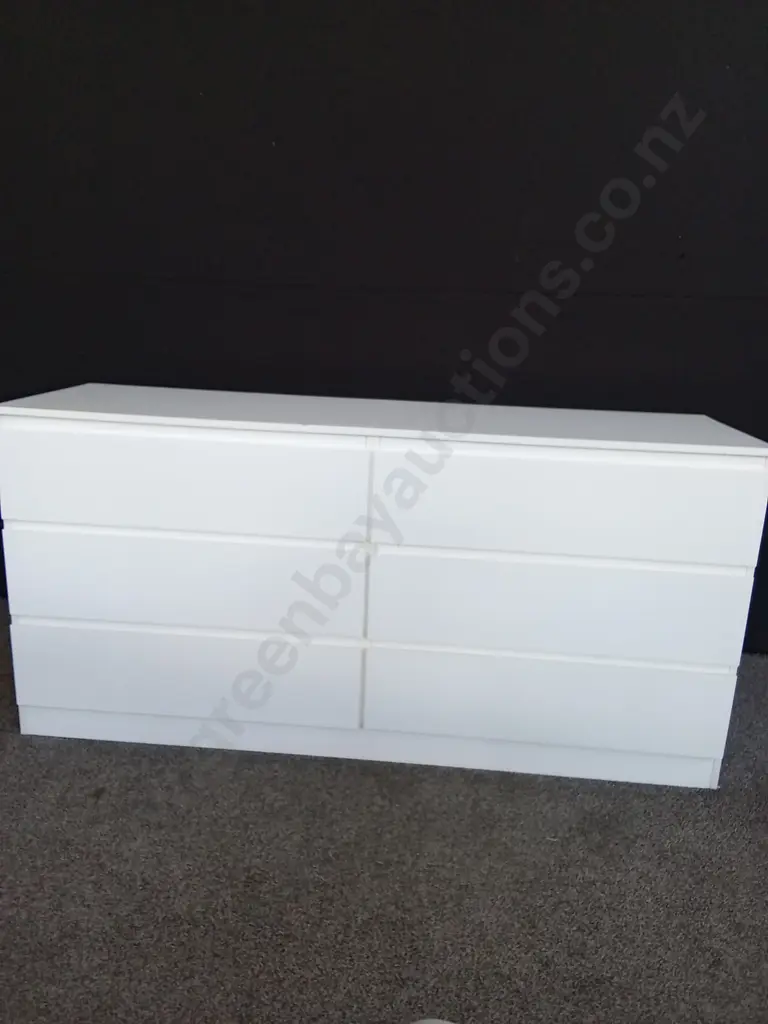 IKEA WHITE 6-DRAWER CHEST L1.6M D80CM H78CM Image 1++