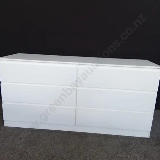 IKEA WHITE 6-DRAWER CHEST L1.6M D80CM H78CM