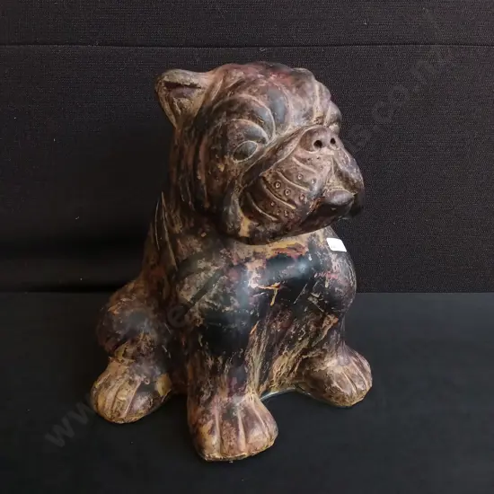 VINTAGE ENGLISH BULLDOG STATUE, H 29 CM