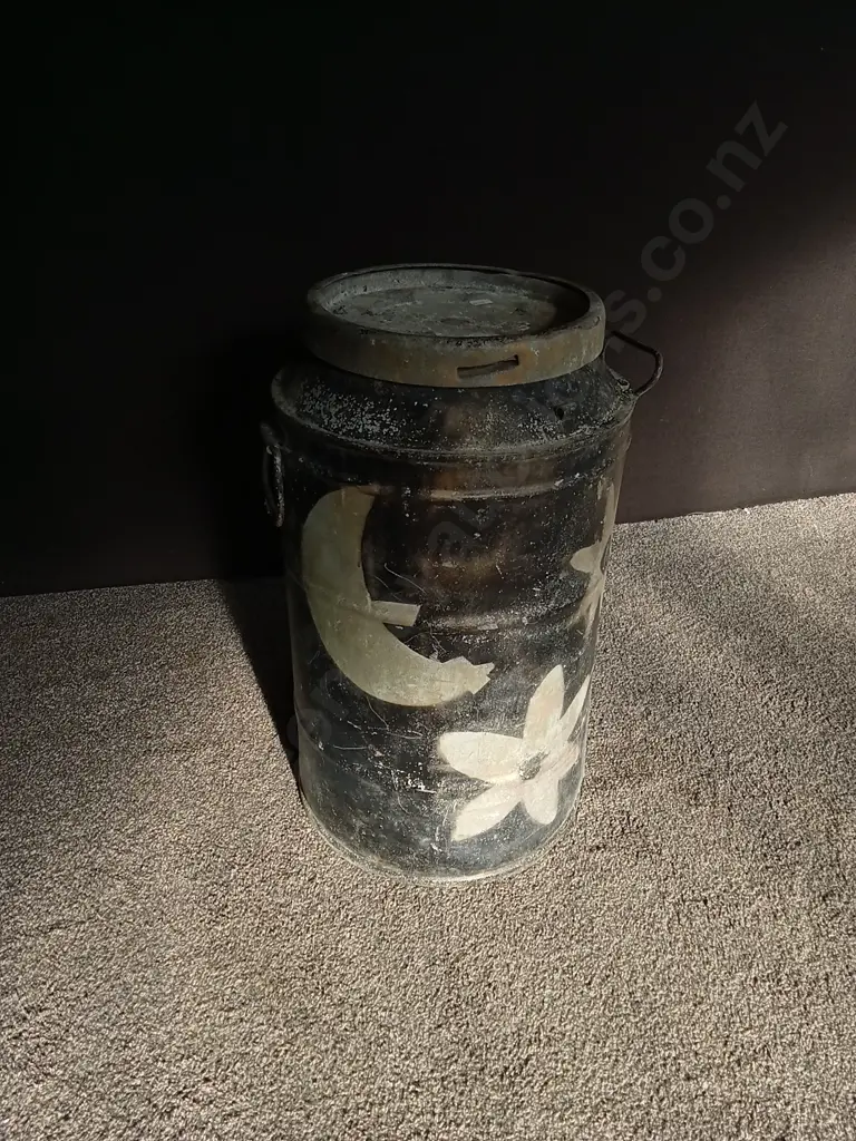 VINTAGE GALVANIZED METAL MILK CAN, H 67 CM Image 1++