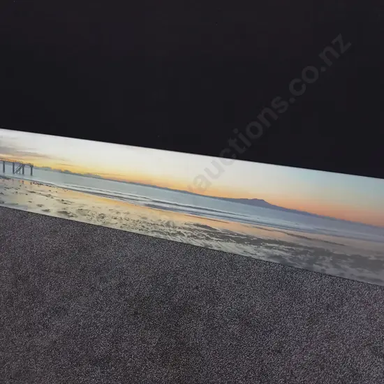 CANVAS BEACH PRINT, W 2 METRES X H 38 CM