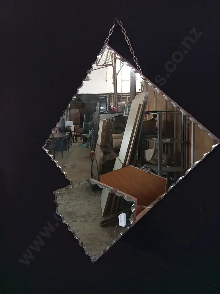 ART DECO VENETIAN STYLE MIRROR WITH ATTACHED SHELF, H 36 CM Image 1++