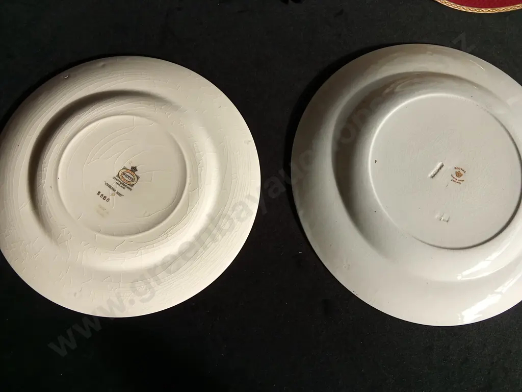 3 VINTAGE PLATES, BOOTHS AND MYOTT, MADE IN ENGLAND, LARGEST DIAMETER 26 CM Image 1++
