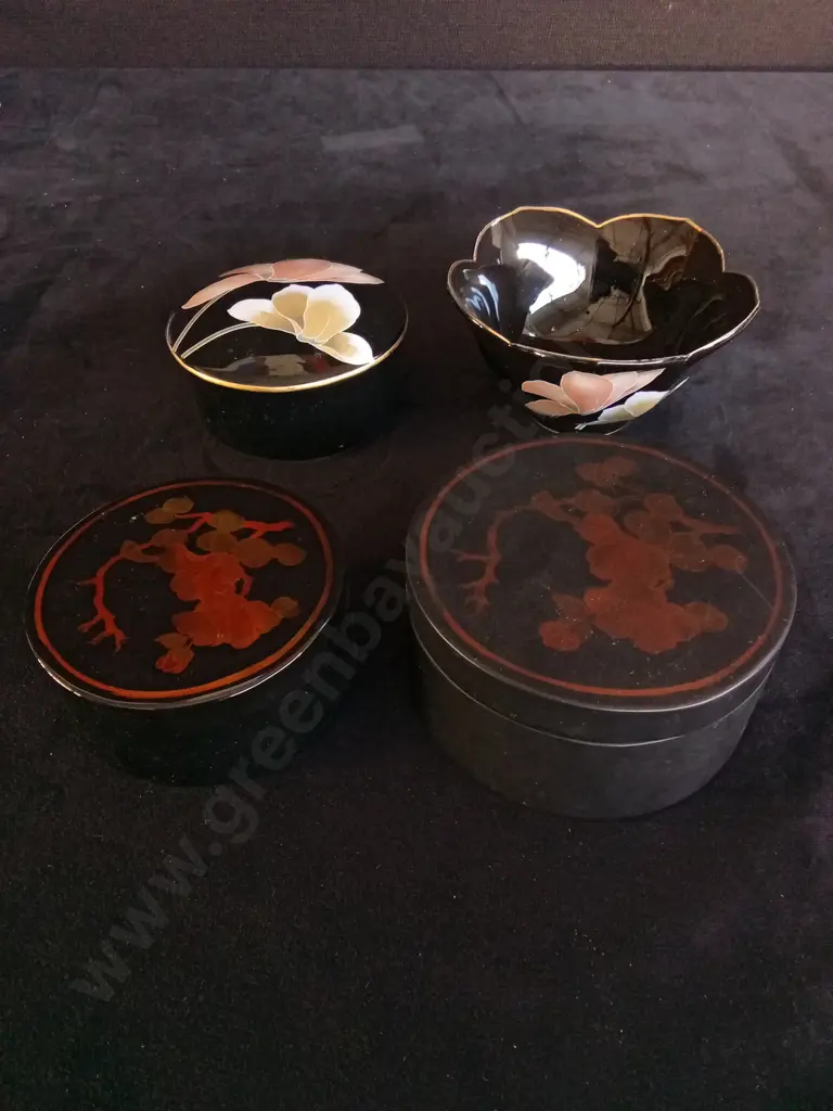 4 ASIAN BOXES/BOWL TALLEST 5.5CM Image 1++