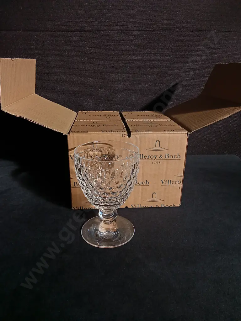 BRAND NEW SETS OF 4 VILLEROY & BOCH BOSTON RED WINE GOBLETS Image 1++