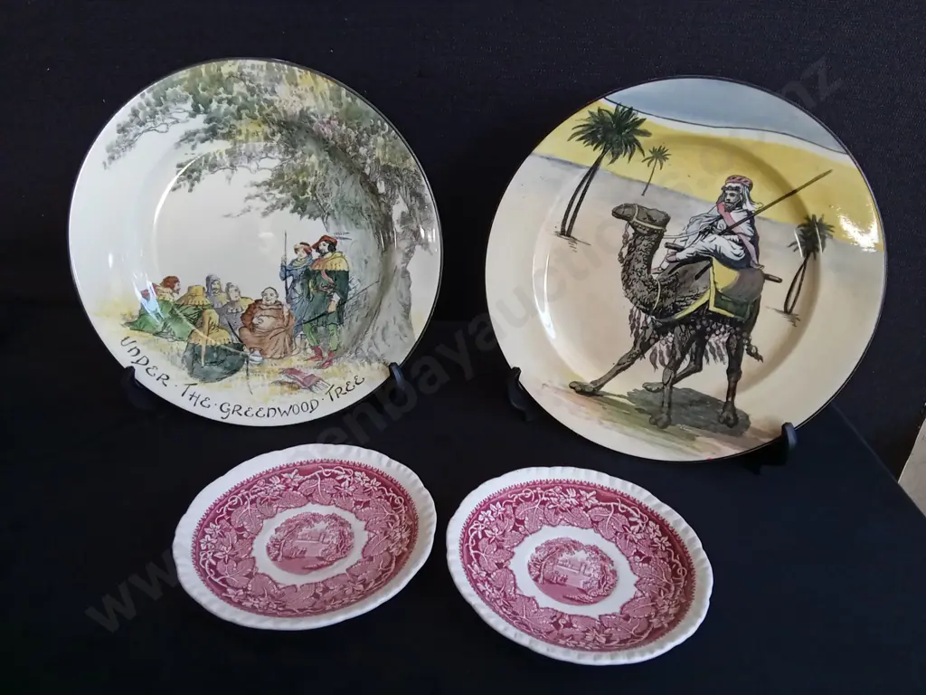 4 VINTAGE PLATES, ROYAL DOULTON AND MASON'S, LARGEST DIAMETER 25 CM Image 1++