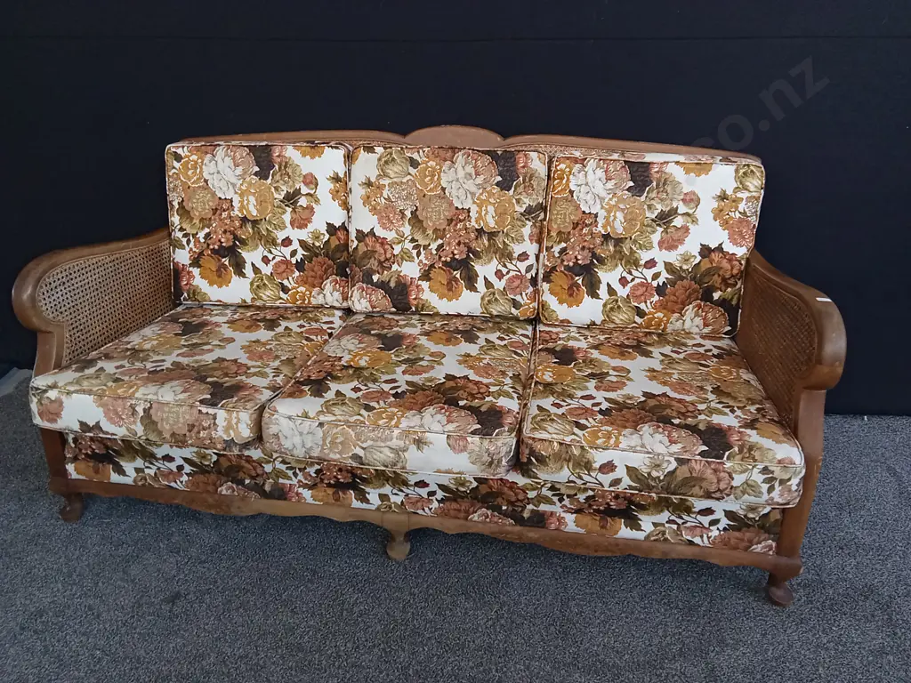 VINTAGE 1970S BROYHILL FLORAL SOFA AND CHAIRS SET, 3 SEATER SOFA Image 1++