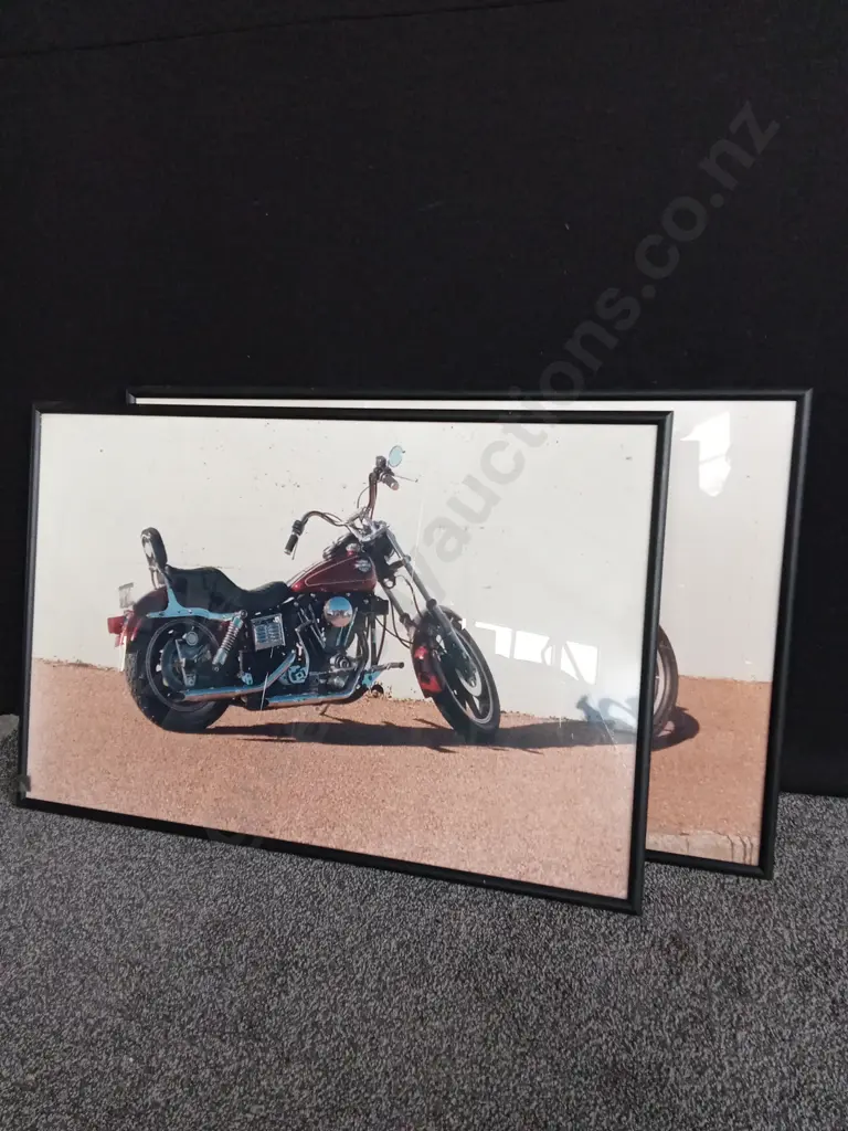 2 FRAMED MOTORCYCLE IMAGES BOTH 94X63CM Image 1++