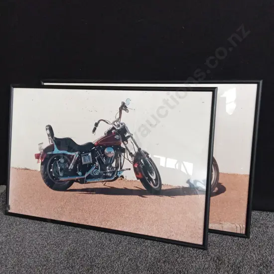 2 FRAMED MOTORCYCLE IMAGES BOTH 94X63CM