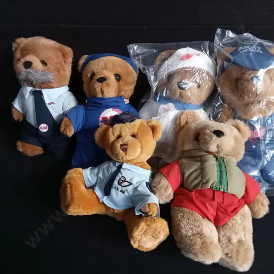 6 WESTPAC CHARITY BEARS, 2 PACKAGED, TALLEST H 34 CM