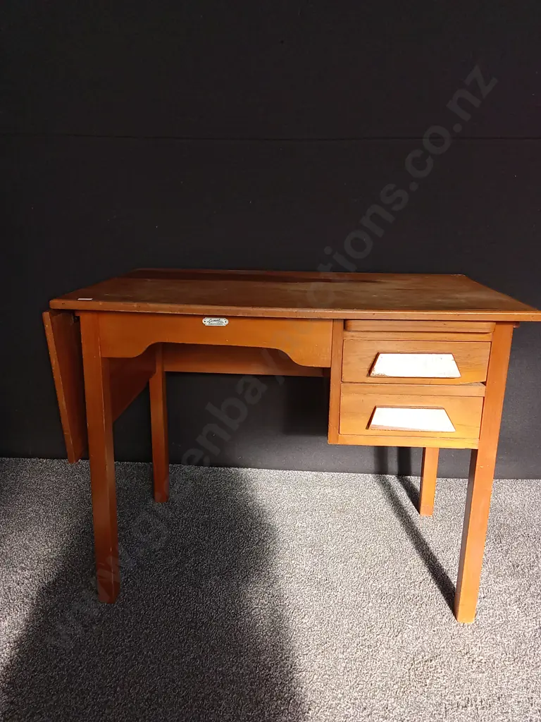 VINTAGE DESK WITH 2 DRAWERS D56CM L1.23M H72CM Image 1++