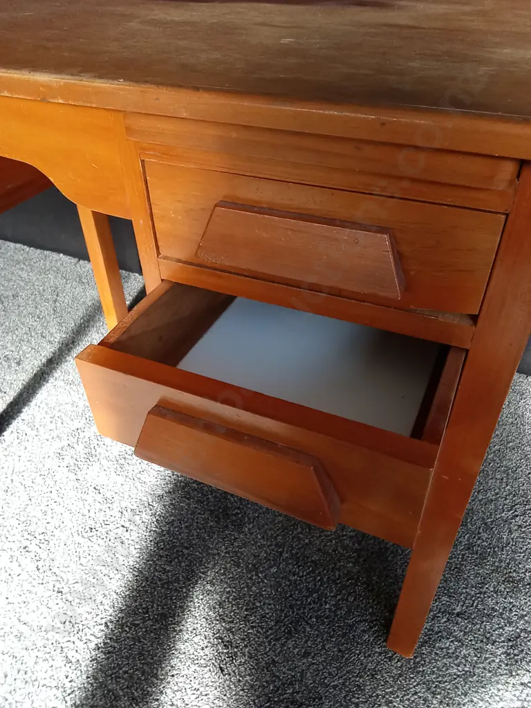VINTAGE DESK WITH 2 DRAWERS D56CM L1.23M H72CM Image 1++