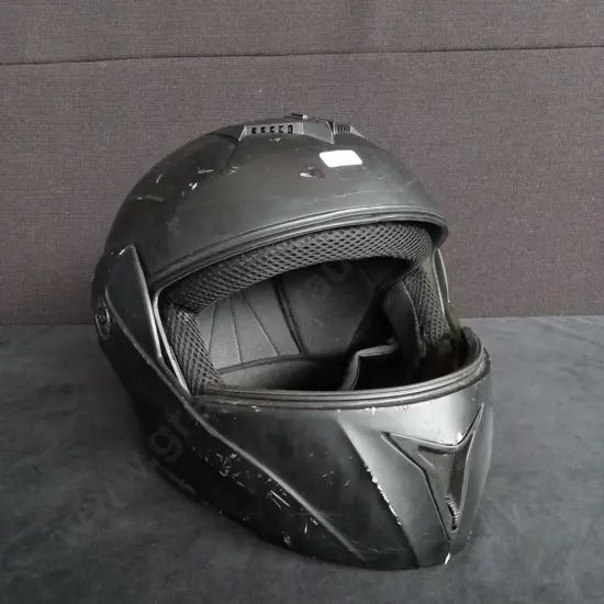 BLACK MODULAR MOTORCYCLE HELMET