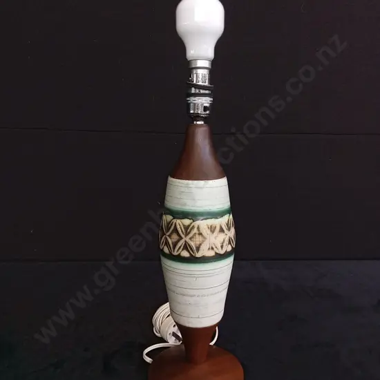 MID - CENTURY MODERN CERAMIC TABLE LAMP H47CM WORKING