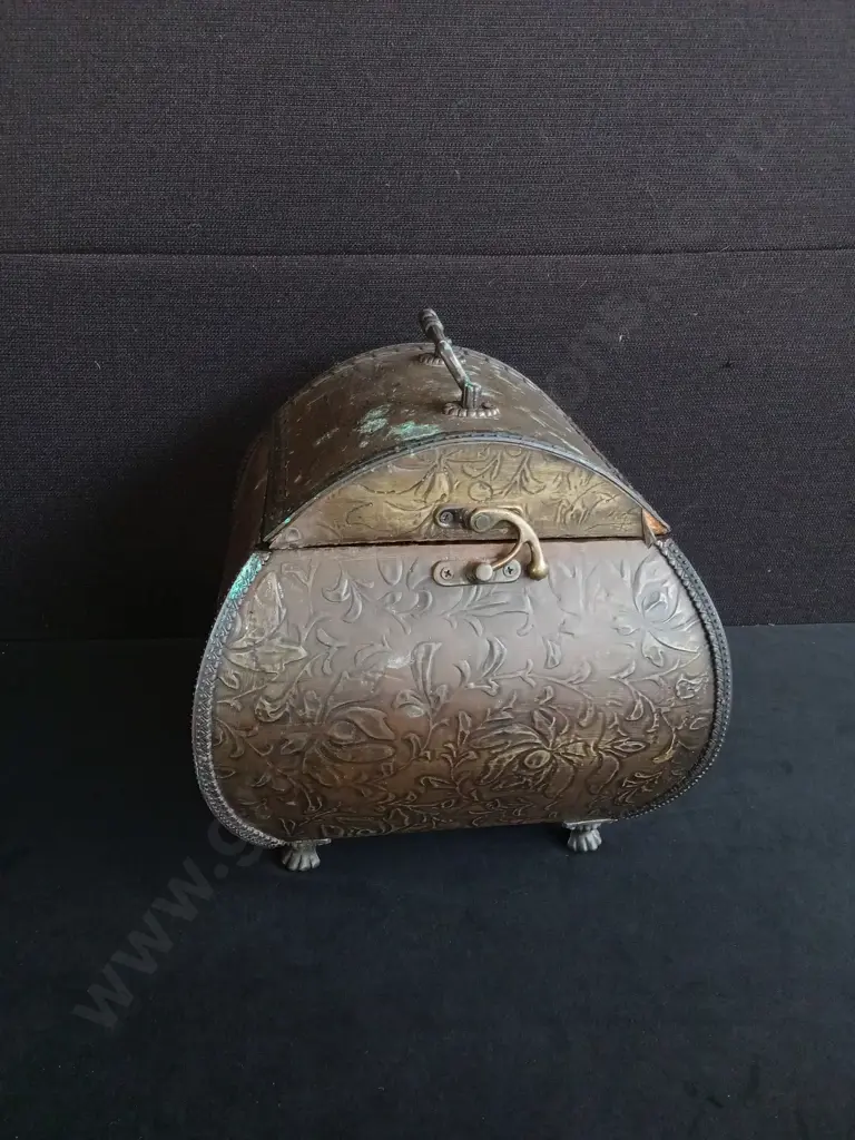 VINTAGE BRASS COAL BIN, H 27 CM Image 1++